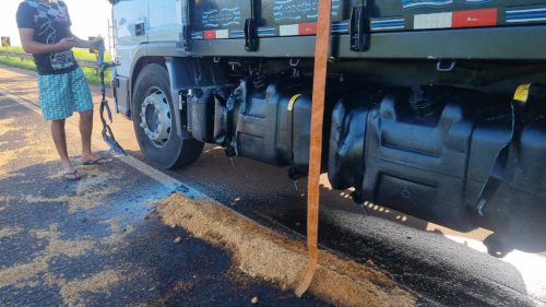 Imagem referente a PRF dá detalhes sobre colisão lateral entre carro e caminhão na BR-369