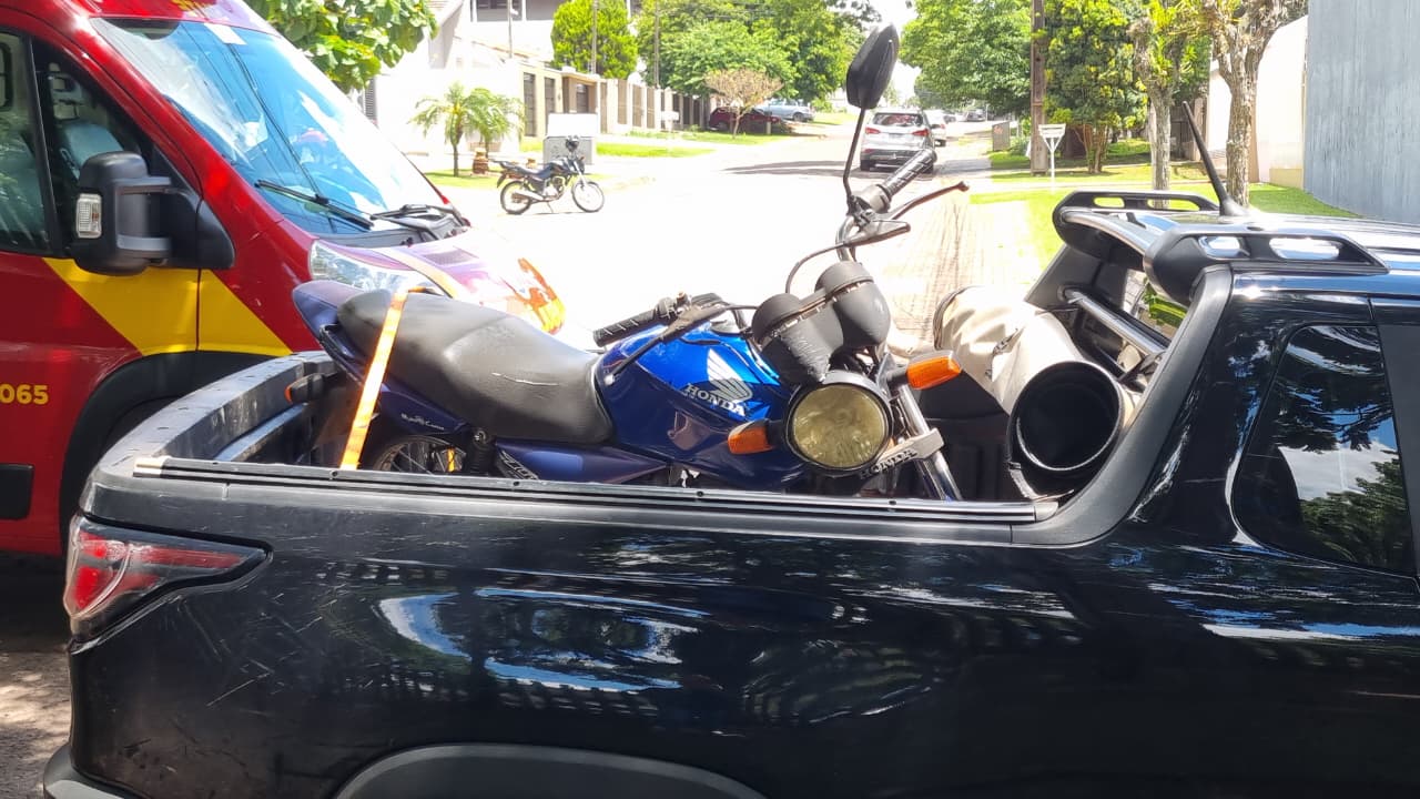 Motociclista de 23 anos fica ferido após queda no Recanto Tropical em Cascavel
