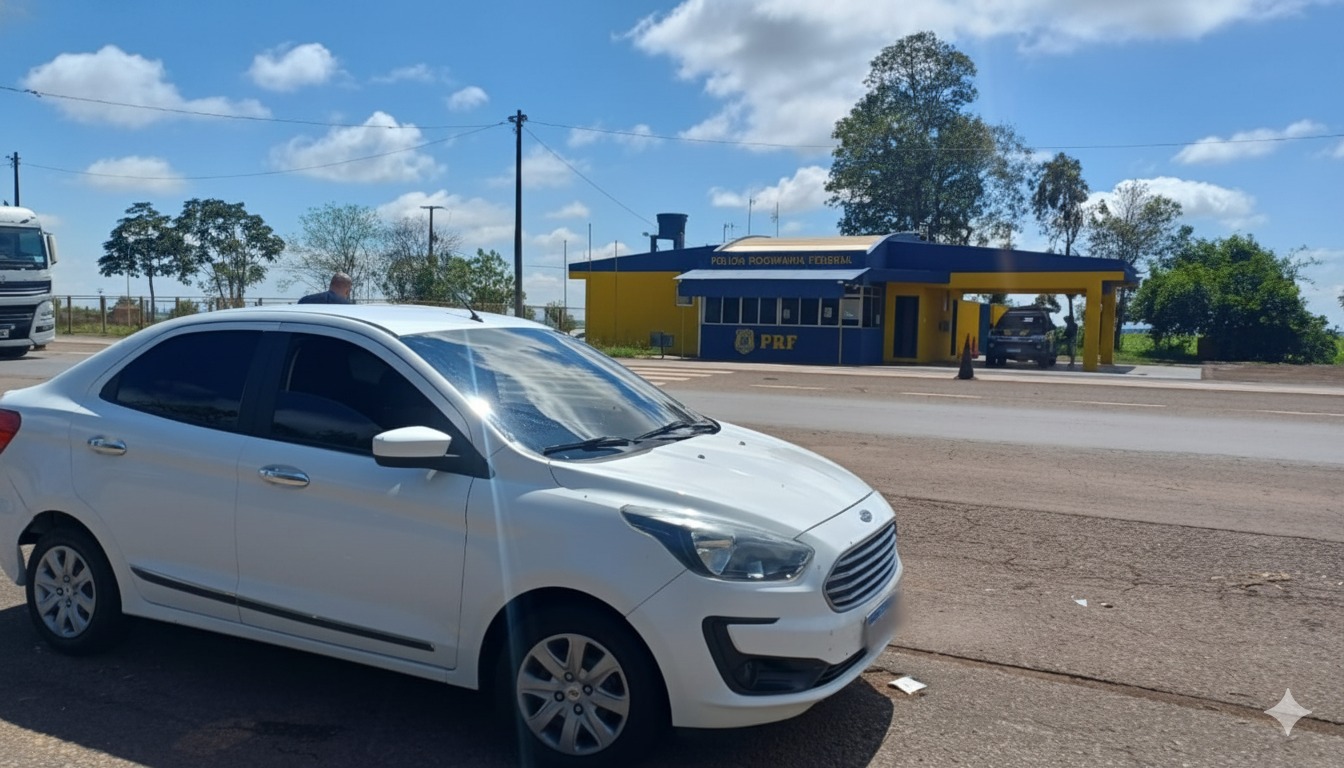 PRF recupera carro roubado na BR-369, em Campo Mourão PRF recupera carro roubado na BR-369, em Campo Mourão