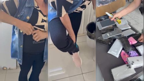 Passageira escondia 44 iPhones na roupa e acaba flagrada na BR-277, em Cascavel Imagem referente a Passageira escondia 44 iPhones na roupa e acaba flagrada na BR-277, em Cascavel