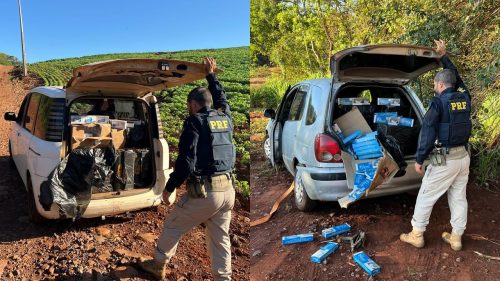 PRF intercepta comboio de contrabandistas e apreende quatro veículos em Cascavel