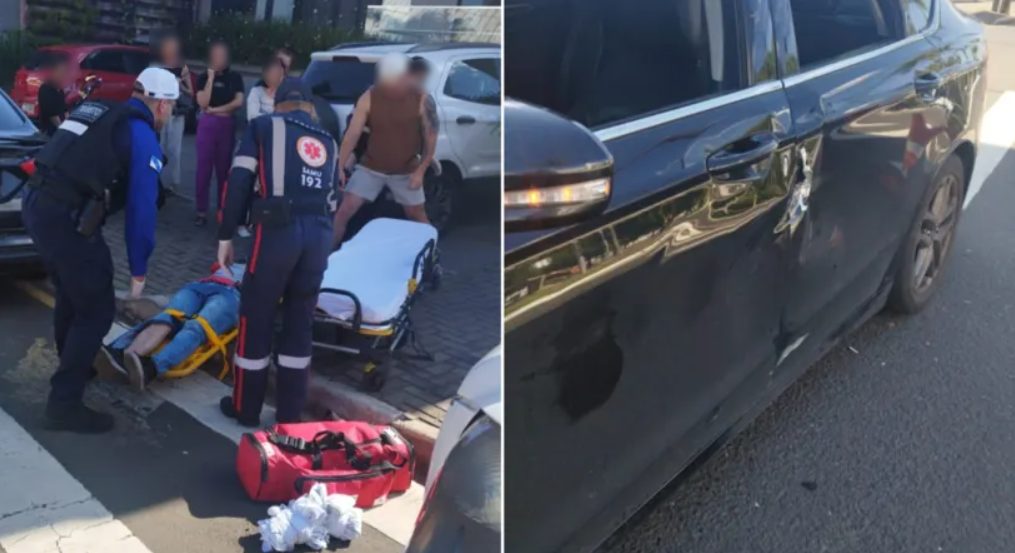 Motociclista fica ferido em colisão com carro em Ponta Grossa
