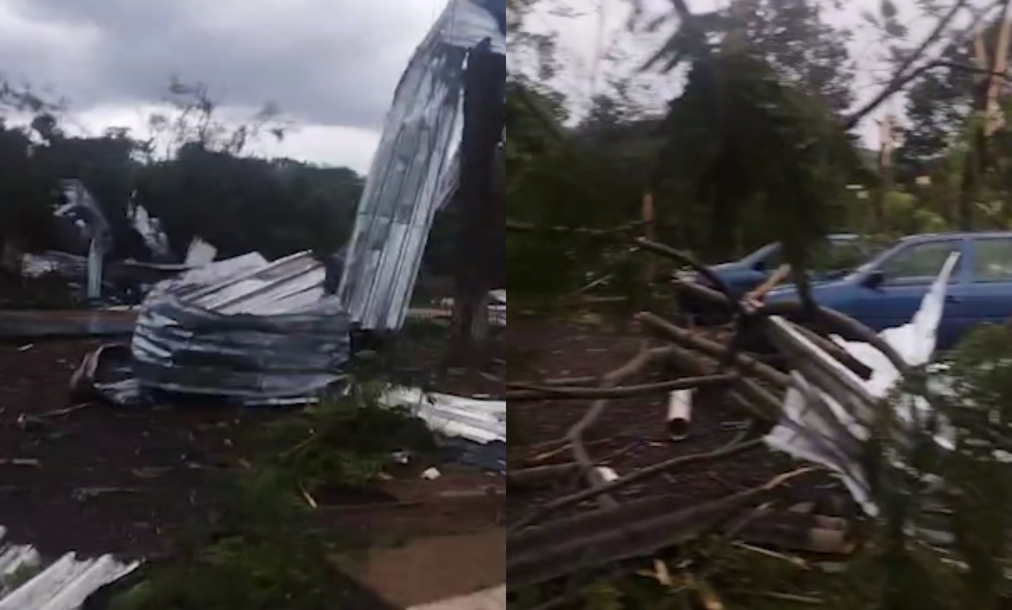 Imagens impressionam! Em meio a ciclone, cidades de SC contabilizam estragos