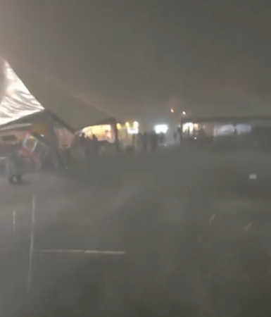 Imagem referente a Vídeo: Temporal causa desespero e correria durante evento em Londrina