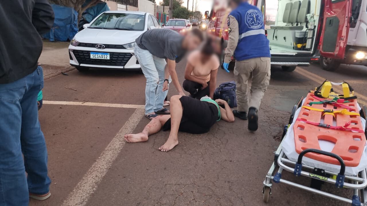 Mulheres ficam feridas em acidente na Avenida das Pombas, no Jardim Clarito