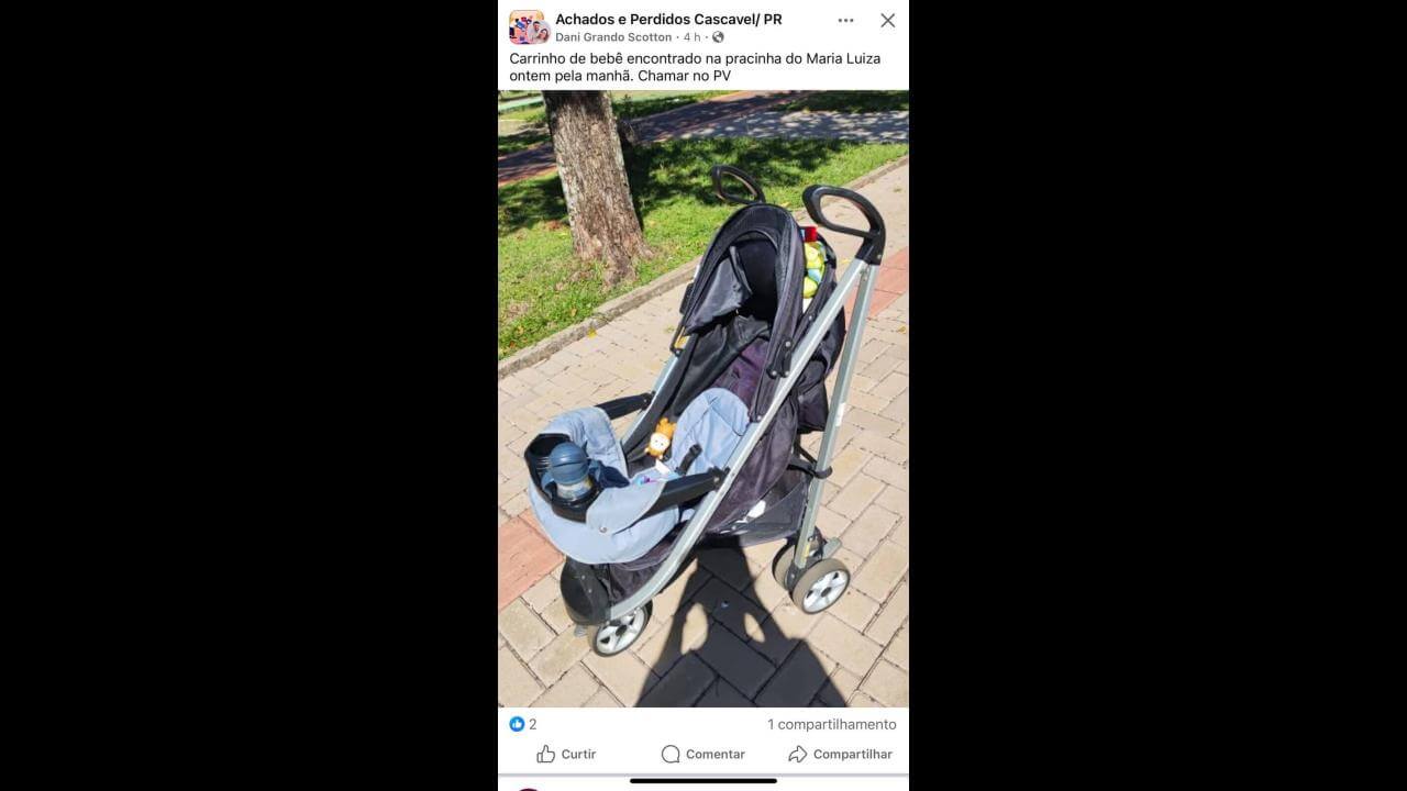 Foi achado carrinho de bebê no bairro Maria Luiza