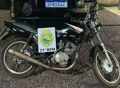 Polícia Militar apreende motocicleta irregular em Assis Chateaubriand