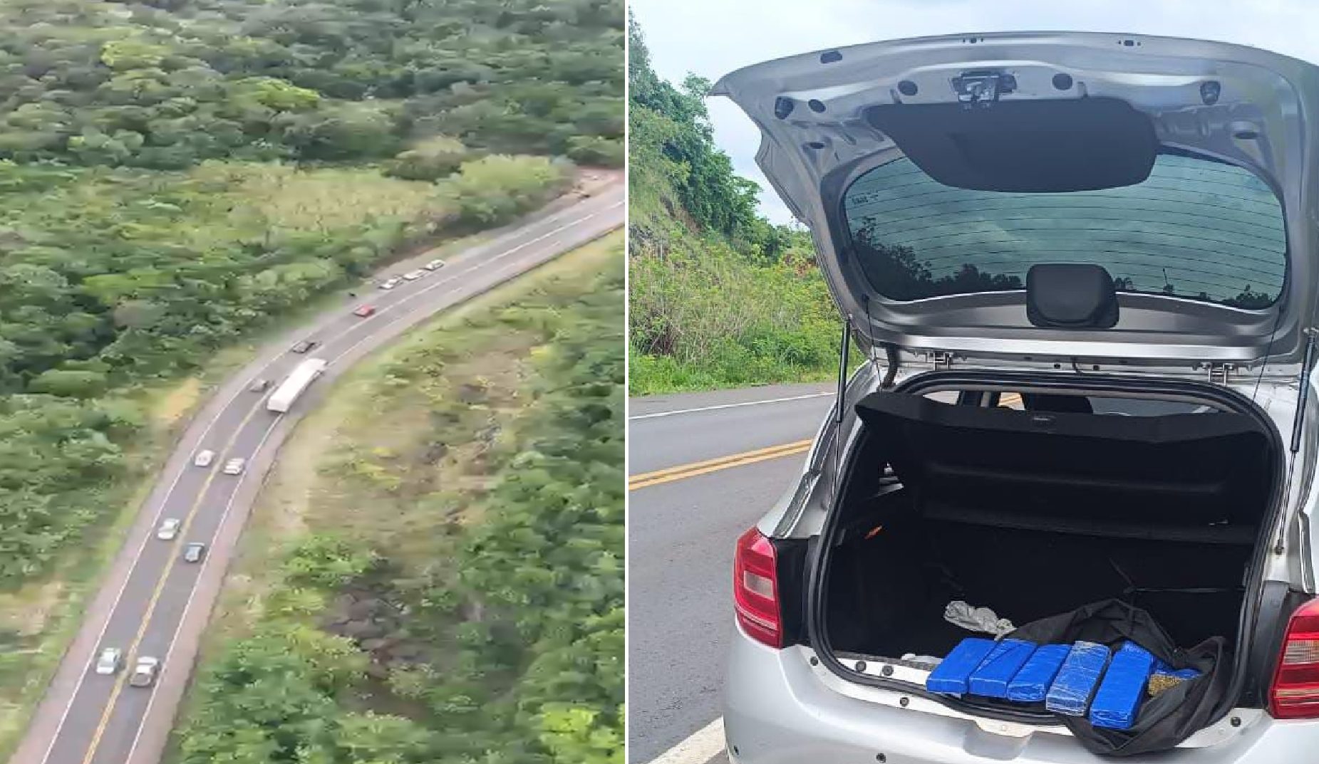 PM apreende 30 kg de maconha e detém dois suspeitos na BR-163