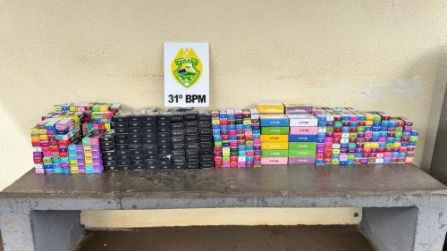 Contrabando de cigarros eletrônicos mobiliza Polícia Militar
