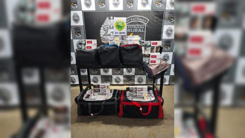 Patrulha Rural apreende seis malas de cigarros contrabandeados em ônibus em Corbélia