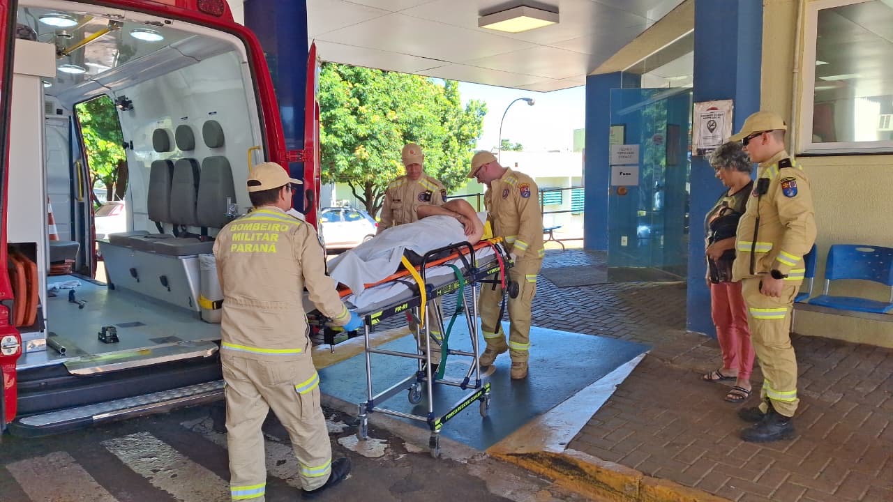 Homem sofre choque elétrico em pedreira na BR-163 Homem sofre choque elétrico em pedreira na BR-163