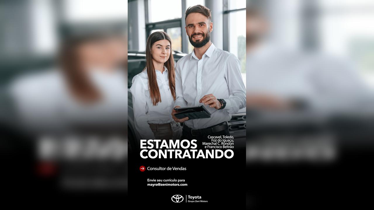 Emprego em concessionária: Zeni Motors seleciona profissionais para vendas de veículos Emprego em concessionária: Zeni Motors seleciona profissionais para vendas de veículos