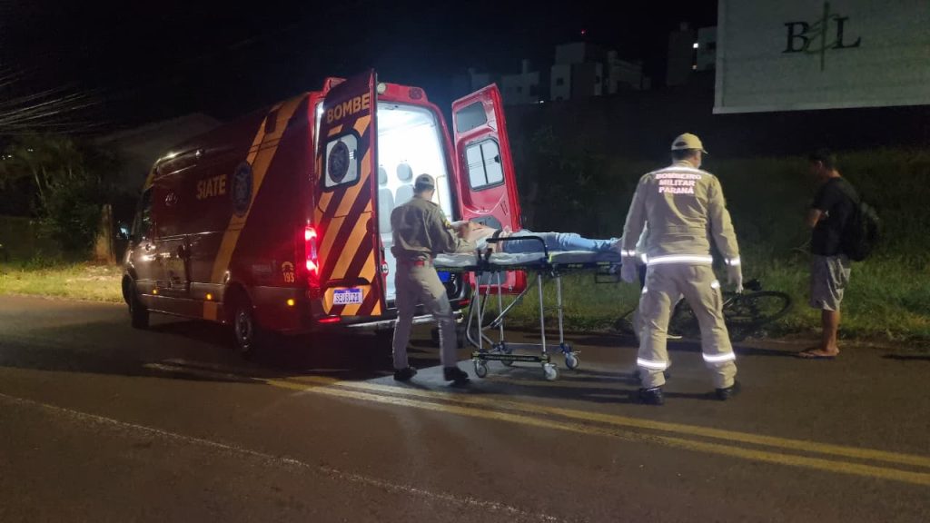 Ciclista sofre corte no supercílio após acidente no Bairro Cancelli