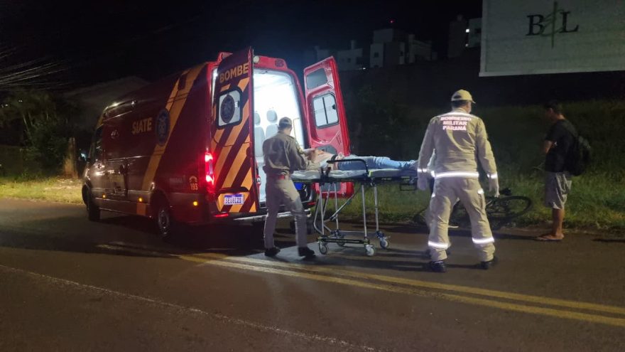 Ciclista sofre corte no supercílio após acidente no Bairro Cancelli