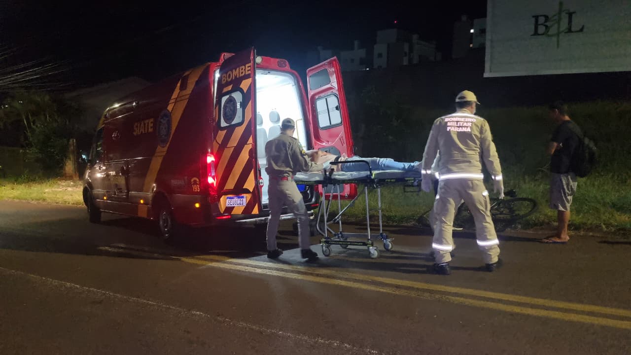 Ciclista sofre corte no supercílio após acidente no Bairro Cancelli Ciclista sofre corte no supercílio após acidente no Bairro Cancelli