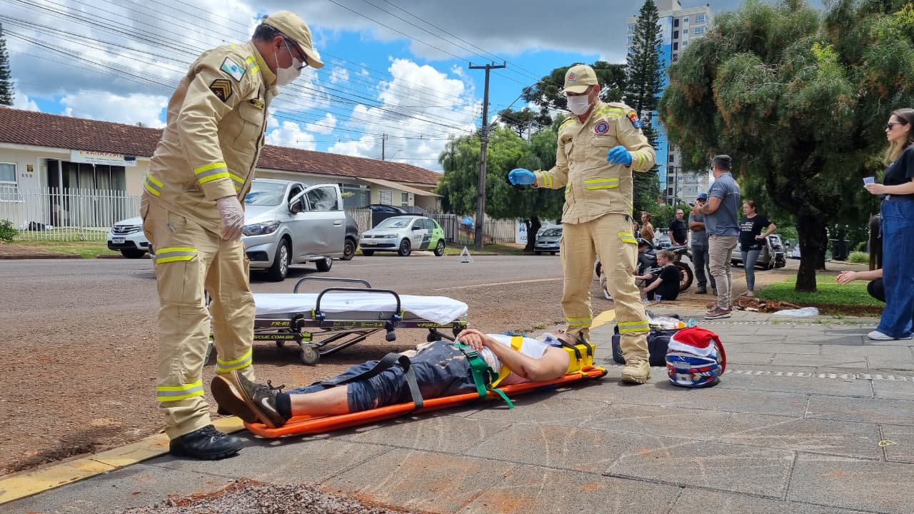Motociclista fica ferido em acidente entre Onix e Honda CG no Bairro Country