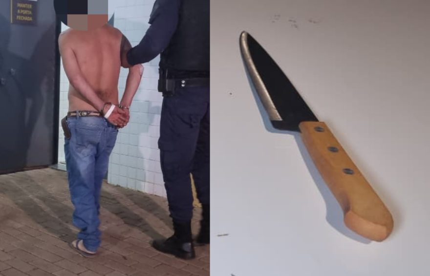 Homem ameaça vigilante de obra com faca e é detido pela GM na região do Bairro FAG