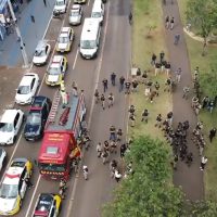 Imagem referente a Imagens aéreas registram cortejo fúnebre do soldado da Polícia Militar Ariel Julio Rubenich