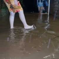 Imagem referente a Casa fica alagada no Bairro Claudete e Bombeiros são mobilizados