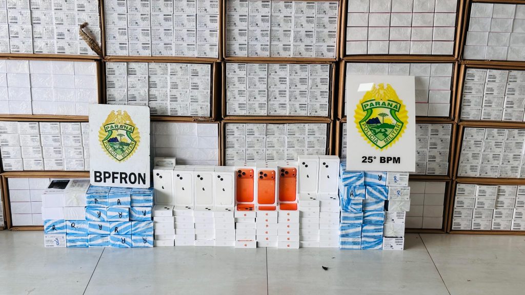 PM apreende mais de 1,7 mil celulares e prende homem durante operação integrada em Umuarama
