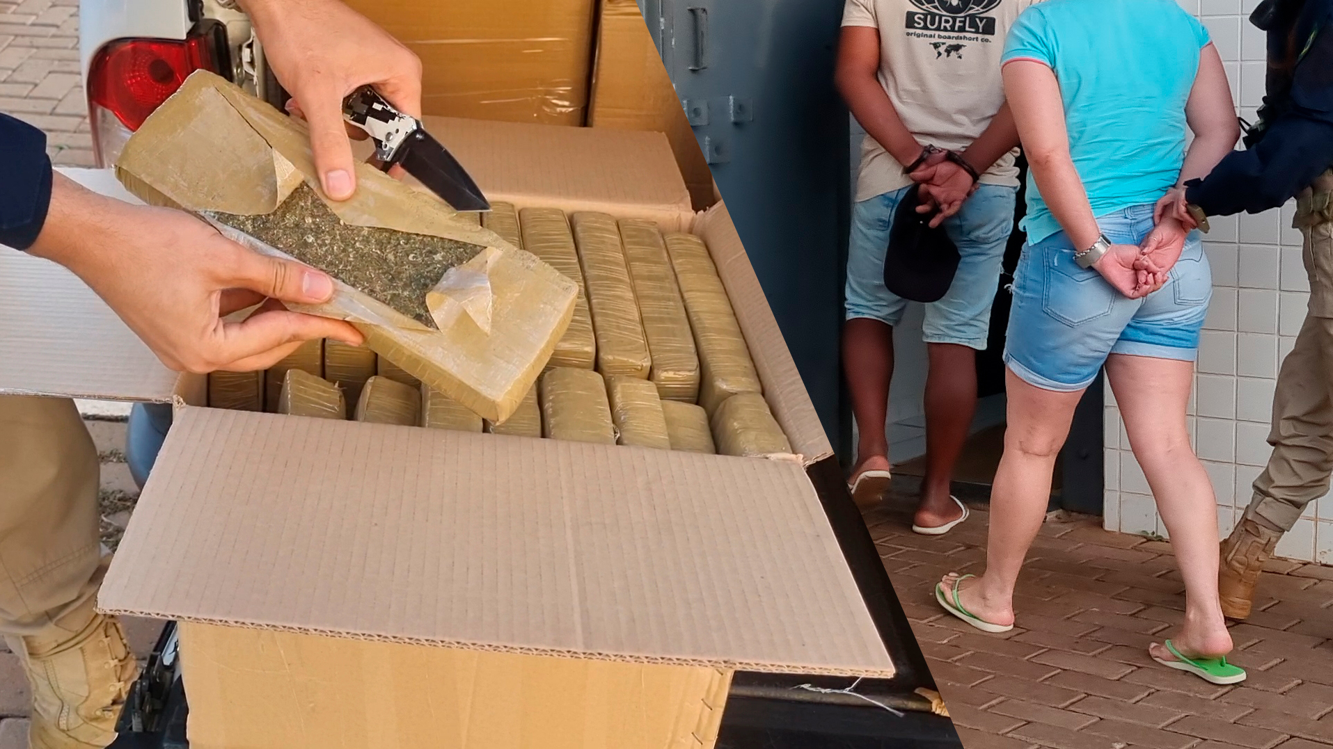 Casal é preso pela PRF com carroceria carregada de maconha Casal é preso pela PRF com carroceria carregada de maconha