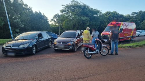 Motociclista se fere em acidente de trânsito na Rua Waldemar Modesto Casagrande
