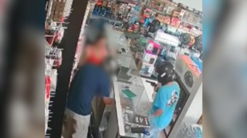 Imagens internas mostram ação de assaltantes armados no Bairro Santa Felicidade