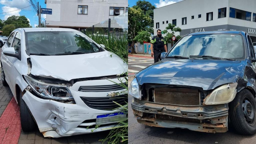 Onix e Celta colidem no Centro de Cascavel Onix e Celta colidem no Centro de Cascavel