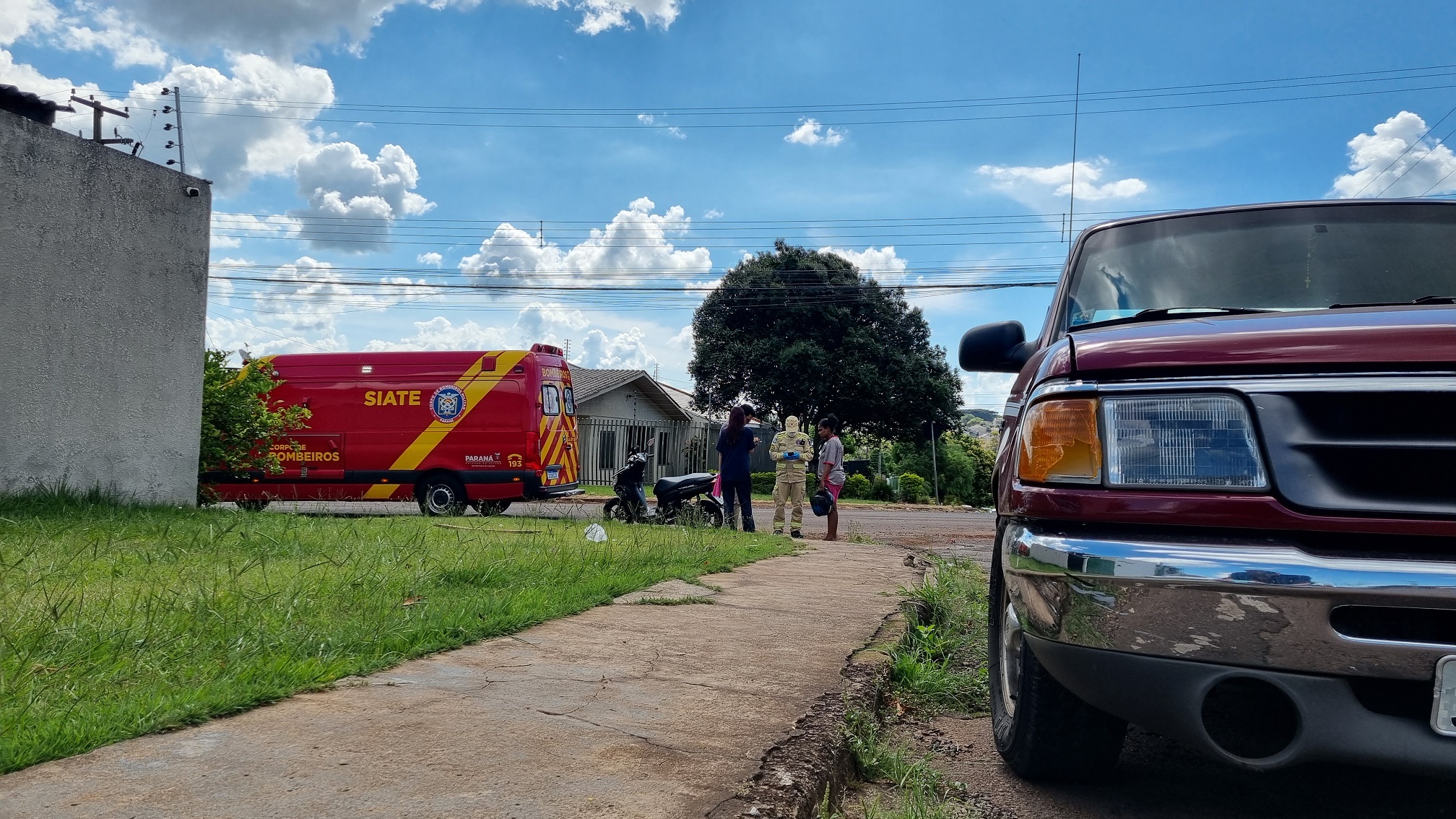Motociclista fica ferido após acidente entre Ranger e Yamaha Fluo em Cascavel