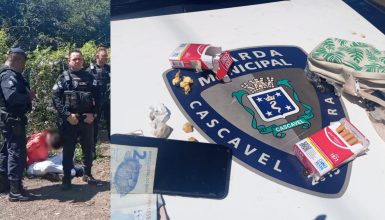 Perseguição na contramão: GPOM recupera Biz furtada e prende suspeito com drogas Imagem referente a Perseguição na contramão: GPOM recupera Biz furtada e prende suspeito com drogas