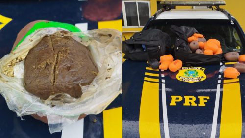 PRF encontra 39 quilos de haxixe embaixo do banco de caminhão na BR-277 PRF encontra 39 quilos de haxixe embaixo do banco de caminhão na BR-277