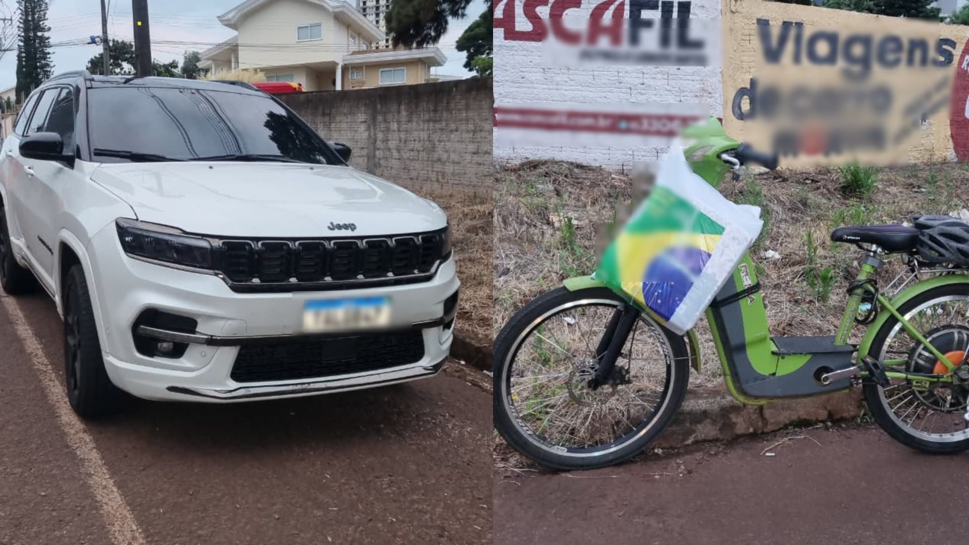 Batida entre Jeep e bicicleta elétrica deixa mulher com suspeita de fratura no Centro Imagem referente a Batida entre Jeep e bicicleta elétrica deixa mulher com suspeita de fratura no Centro
