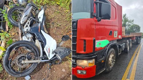 Motociclista morre após ser atingido por peça que se soltou de caminhão Imagem referente a Motociclista morre após ser atingido por peça que se soltou de caminhão