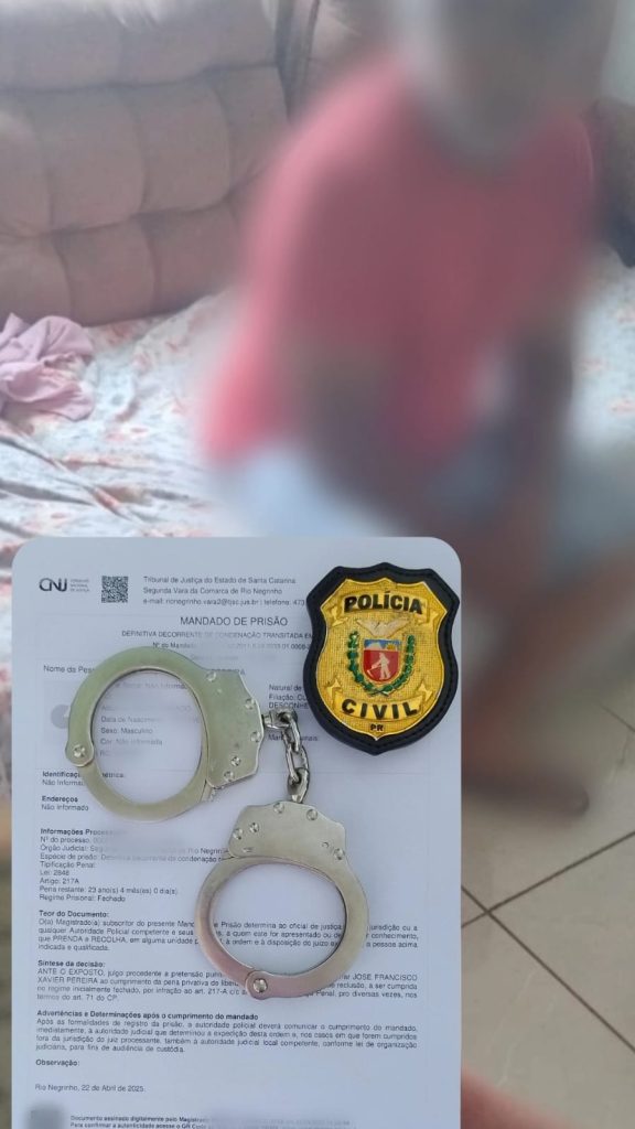 Estuprador condenado a 23 anos é preso em operação policial e trazido para Cascavel