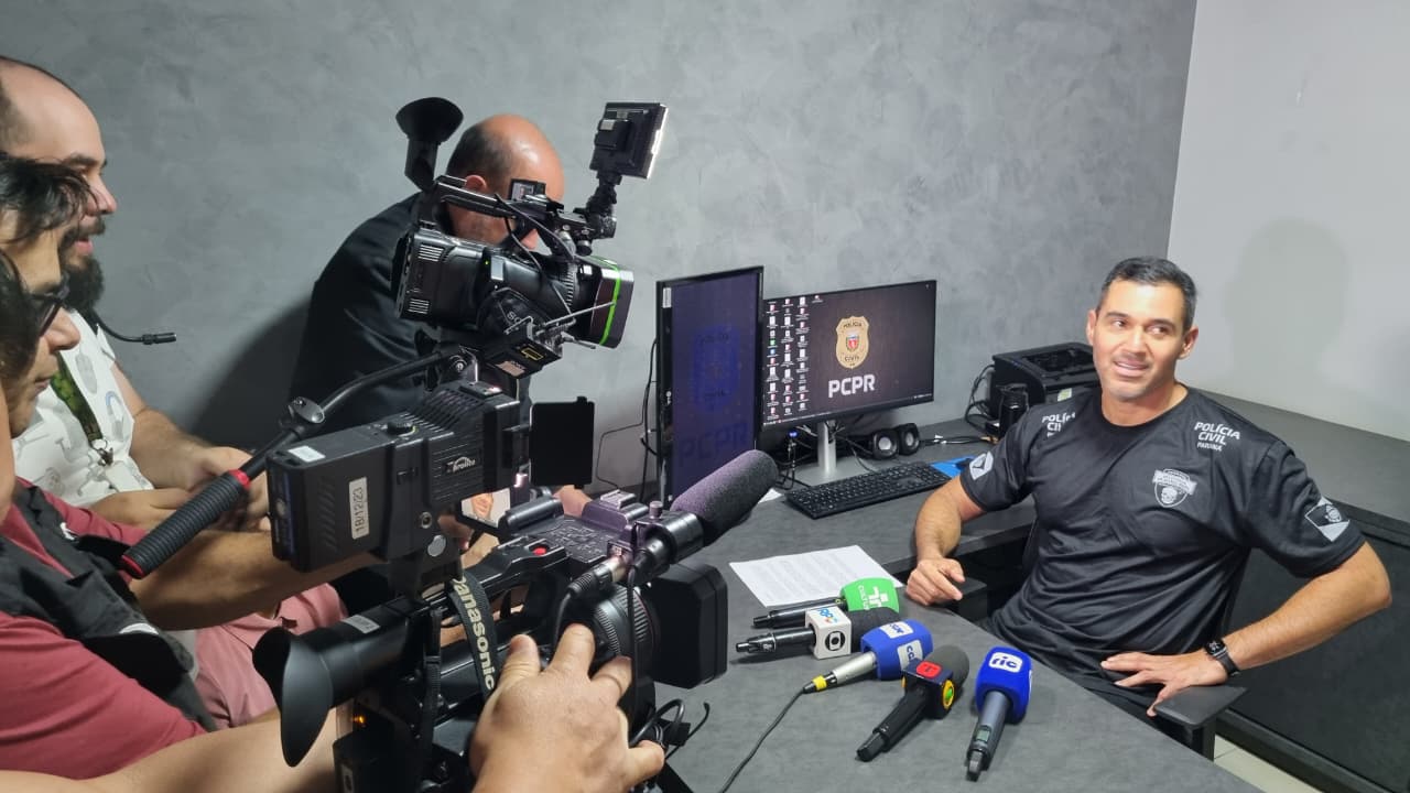 Polícia Civil fala em coletiva sobre prisão de suspeito de matar Rafael Lustoza Barreto
