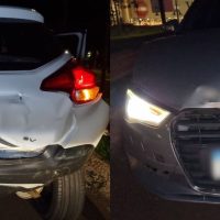 Nissan Kicks e Audi A3 se envolvem em colisão traseira na BR-277 em Cascavel Imagem referente a Nissan Kicks e Audi A3 se envolvem em colisão traseira na BR-277 em Cascavel