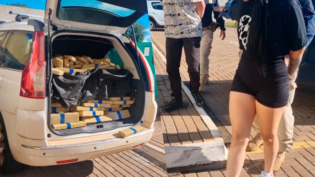 Casal é preso pela PRF com carro carregado com drogas Casal é preso pela PRF com carro carregado com drogas