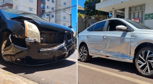 Virtus e Sentra se envolvem em colisão no cruzamento das Ruas Minas Gerais e Afonso Pena Imagem referente a Virtus e Sentra se envolvem em colisão no cruzamento das Ruas Minas Gerais e Afonso Pena