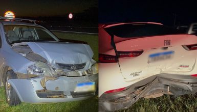 Colisão traseira entre Astra e Fastback mobiliza socorristas na BR-277 em Cascavel Imagem referente a Colisão traseira entre Astra e Fastback mobiliza socorristas na BR-277 em Cascavel