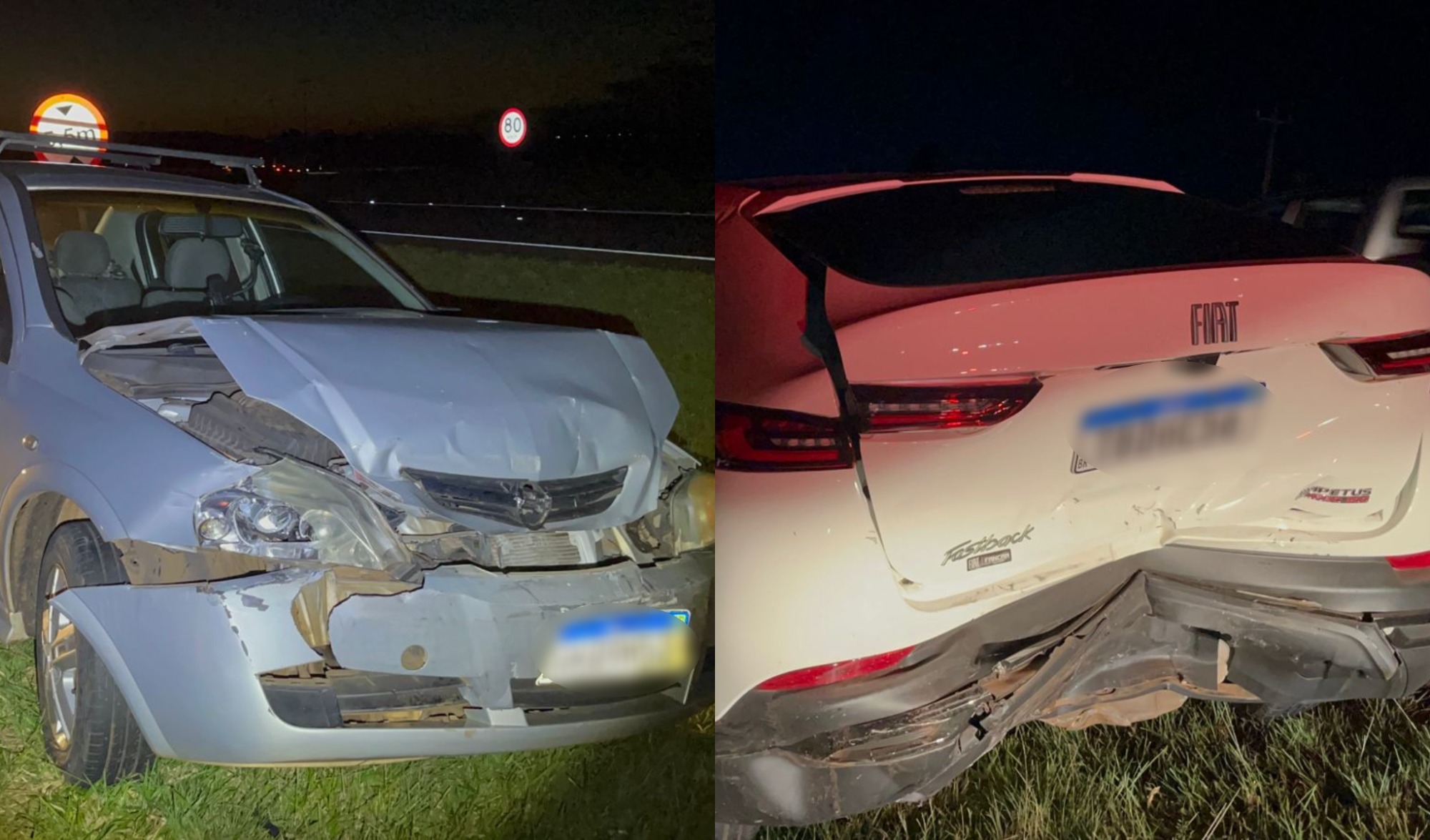 Imagem referente a Colisão traseira entre Astra e Fastback mobiliza socorristas na BR-277 em Cascavel