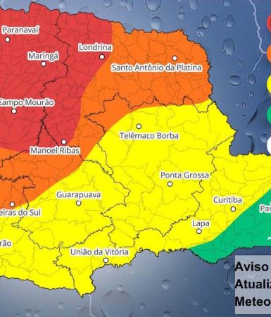 Imagem referente a Cascavel terá alerta laranja para tempestades severas neste fim de semana, aponta previsão do Simepar