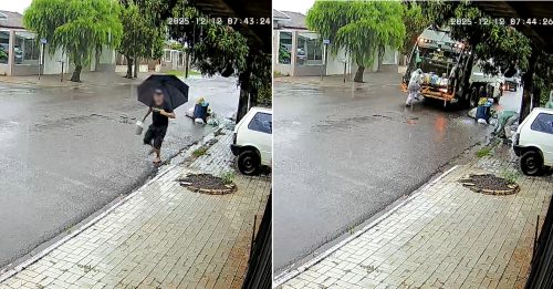 Vídeo mostra homem ateando fogo em carro e coletores de recicláveis apagando chamas com água da chuva Imagem referente a Vídeo mostra homem ateando fogo em carro e coletores de recicláveis apagando chamas com água da chuva