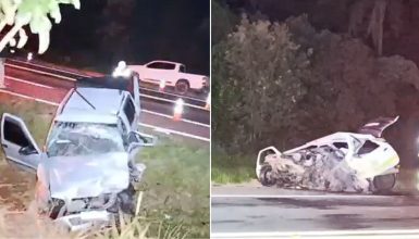 Jovens morrem em batida violenta na BR-373; quatro ficam feridos Imagem referente a Jovens morrem em batida violenta na BR-373; quatro ficam feridos