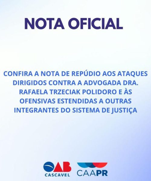 Imagem referente a OAB Cascavel e AMAPAR repudiam ataques contra advogada e juíza de direito
