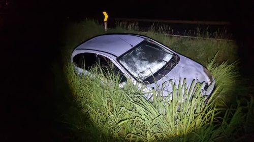 Renault Scenic vai parar em meio ao matagal na BR-163 em Cascavel Renault Scenic vai parar em meio ao matagal na BR-163 em Cascavel