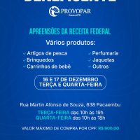 Provopar de Cascavel promove bazar beneficente com produtos apreendidos pela Receita Federal Imagem referente a Provopar de Cascavel promove bazar beneficente com produtos apreendidos pela Receita Federal