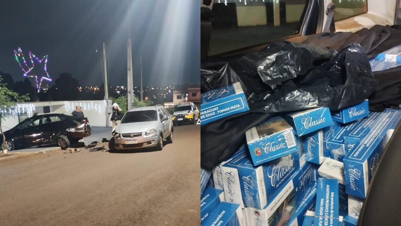Acidente de trânsito revela contrabando de cigarros e motorista foge após colisão em Cascavel Imagem referente a Acidente de trânsito revela contrabando de cigarros e motorista foge após colisão em Cascavel