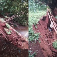 Ponte entre o Bairro Morumbi e o Loteamento Belmonte desaba Imagem referente a Ponte entre o Bairro Morumbi e o Loteamento Belmonte desaba