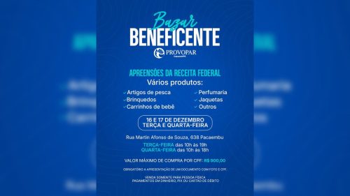 Produtos apreendidos viram solidariedade no bazar do PROVOPAR em Cascavel!