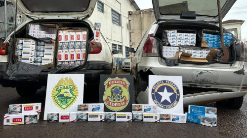 Carga de cigarros contrabandeados que tinham Cascavel como destino é apreendida em ação integrada Imagem referente a Carga de cigarros contrabandeados que tinham Cascavel como destino é apreendida em ação integrada